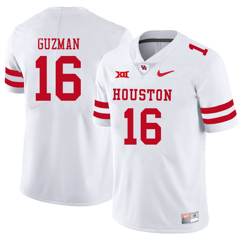 Men #16 Noah Guzman Houston Cougars College Big 12 Conference Football Jerseys Sale-White